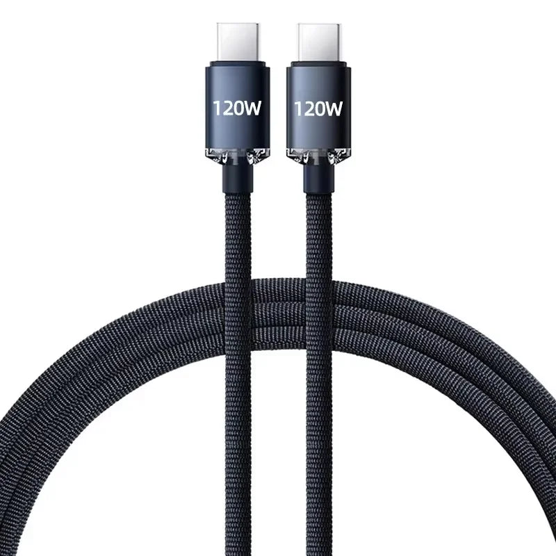 Cable de 120W 7A tipo C a tipo C para Iphone 15 Xiaomi Oneplus teléfono móvil Cable USB C de carga rápida cables de cargador de datos rápidos tipo C
