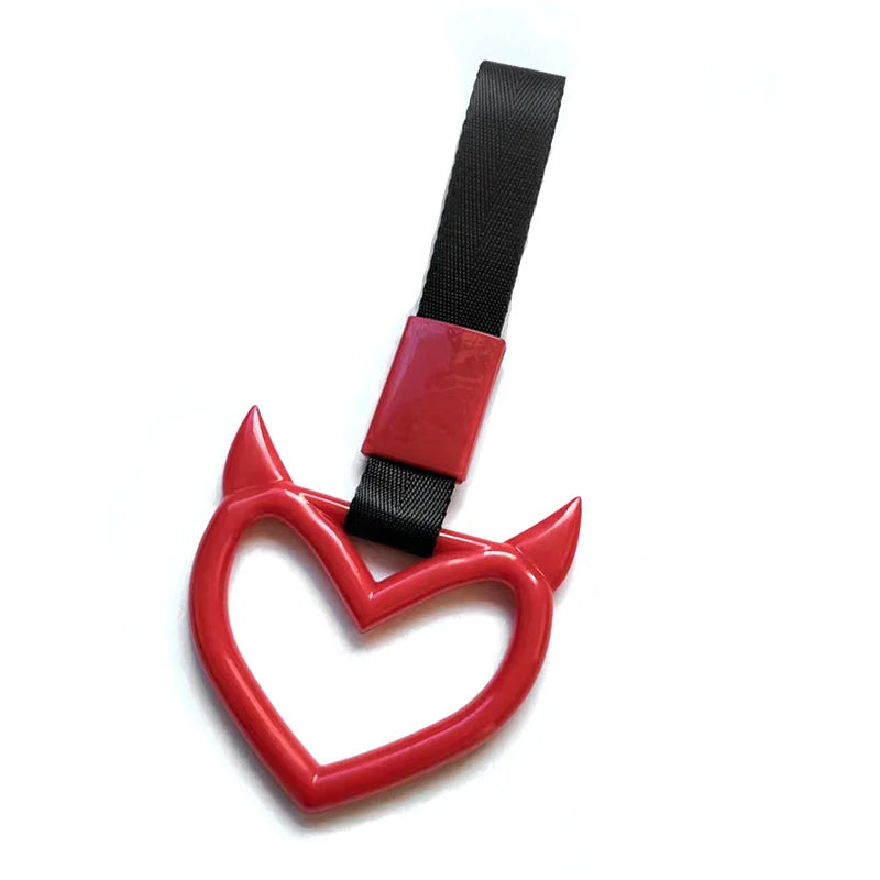 JDM Train Bus Handle Hand Strap Ring Heart Styling Drift Charm Strap Drift Auto Warning Ring Car Strap Car Rear Bumper Supplies