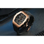 TSAR BOMBA Watch for Men Luxury Brand Tonneau Design Waterproof Clock Stainless Steel Wristwatch Fashion Rectangle Mens Watch