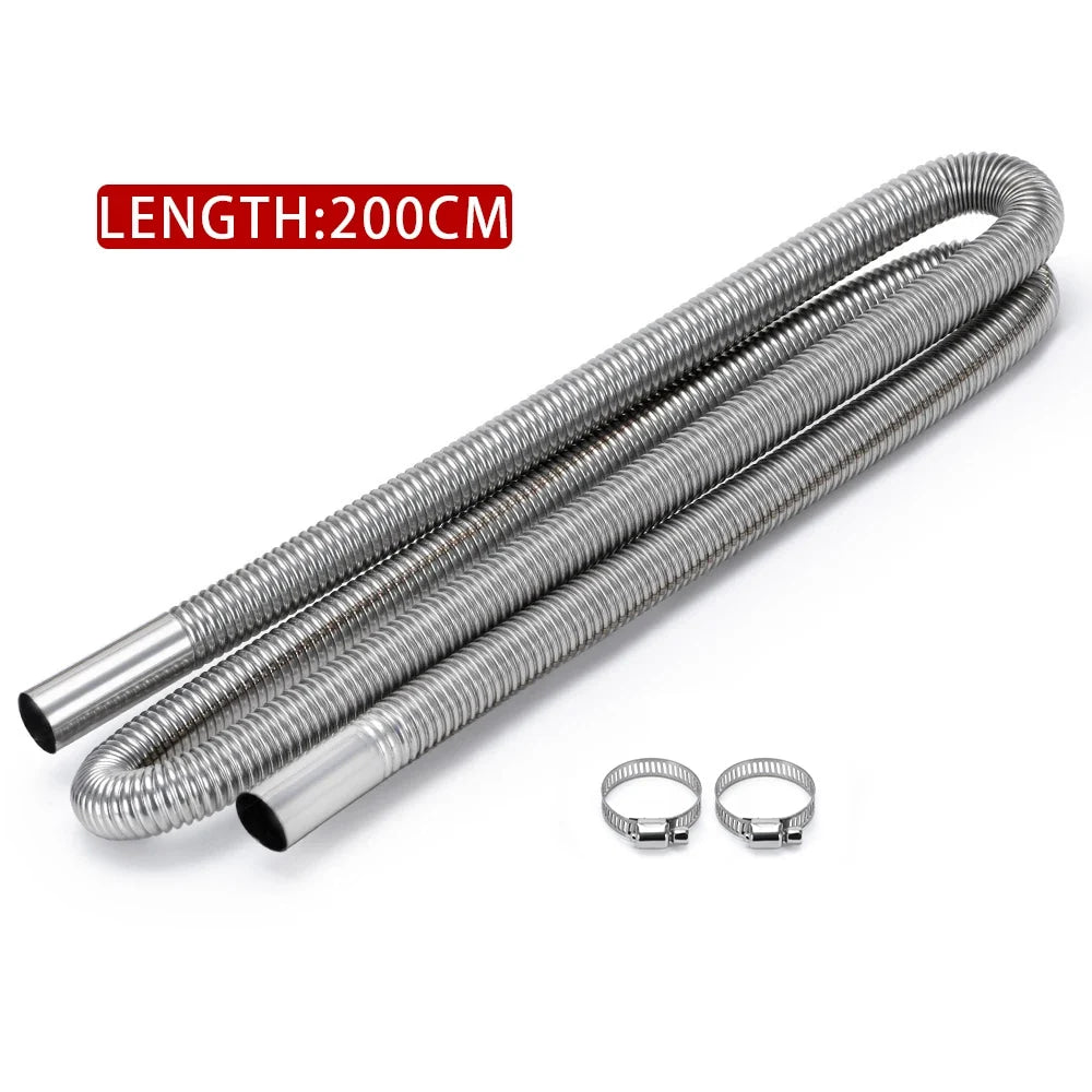 60cm - 300cm Air Diesel Parking Heater Stainless Steel Exhaust Pipe Tube Gas Vent Hose Car Truck VAN With 24mm Bore Car Muffler