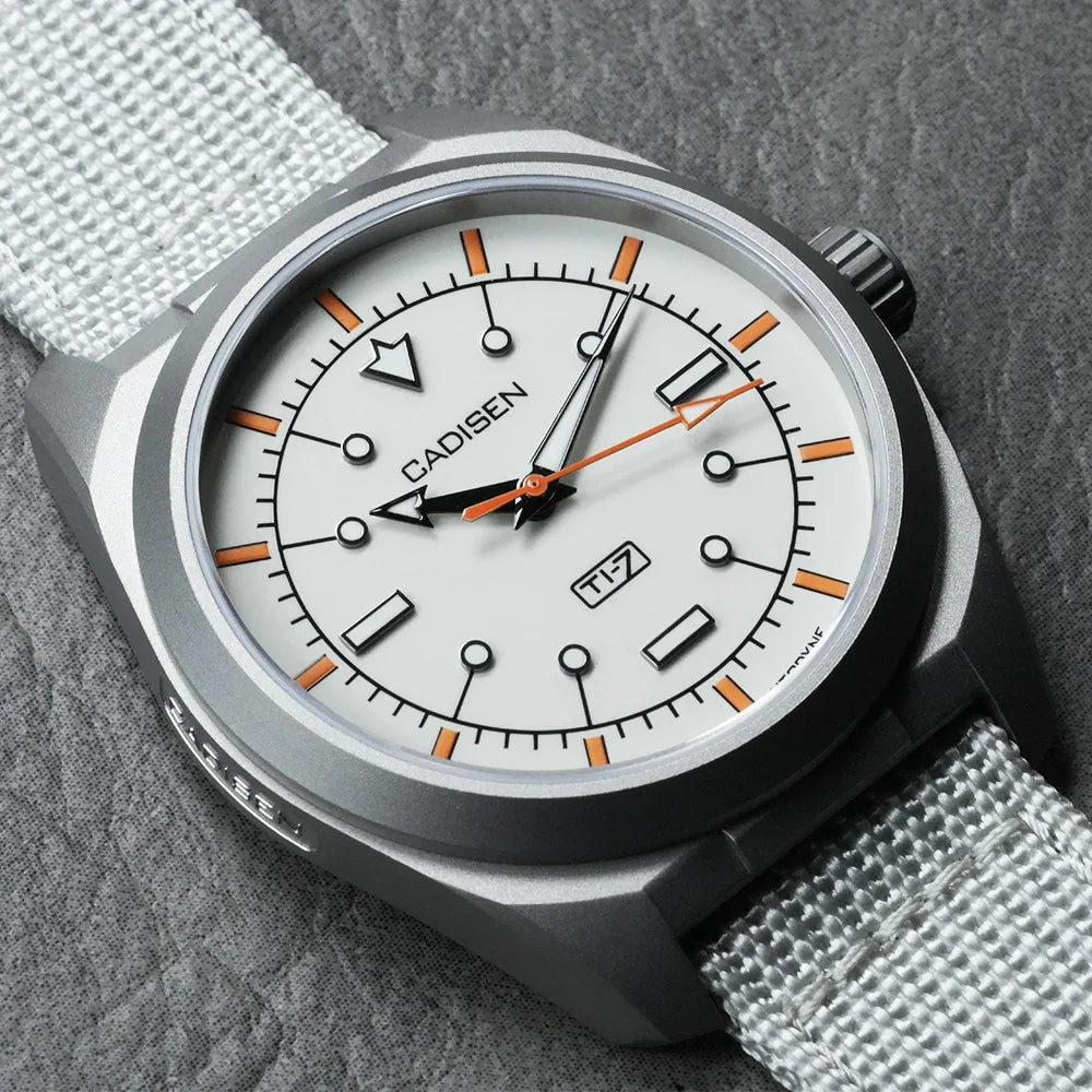 CADISEN TI-7 Autodyne 2026 NEW Titanium Automatic Mechanical Watch Man Canvas Wristwatch MIYOTA 8215 Luminous Waterproof Watches