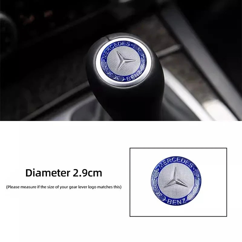 1Pcs Car Gear Shifter Head Knob Badge Sticker Emblem Decal Decor Hubcap For Mercedes Benz AMG W204 W205 W203 W211 W212 W213 W210
