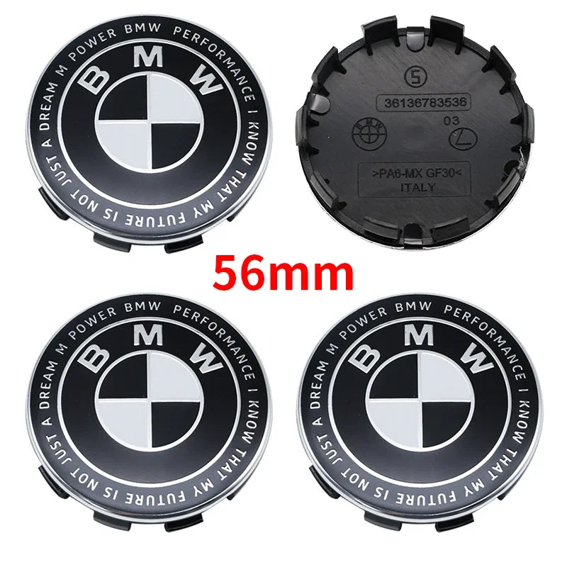 4Pcs 56mm 68mm Carbon Fiber Wheel Center Hub Caps 50th Anniversary Emblem for BMW M Power X5 E46 E90 F10 F30 G20