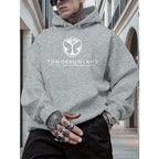2025Men'S Hoodie with "TOMORROWLAND" Graphic - Casual Pullover Sweatshirt Long Sleeve Regular Fit Fall/Winter Casual Wear Hoodie