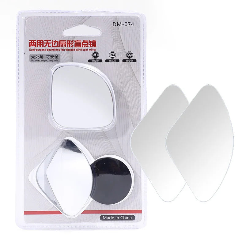 2pcs Car Blind Spot Mirror Frameless Auxiliary Rearview Mirror Auto Motorcycle Universal Wide Angle Adjustable Small Mirrors