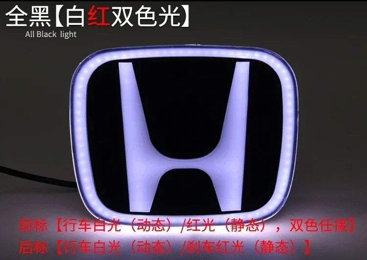 For Honda Accord Civic Odyssey CRV Inspire Amaze Vezel PMMA LED Car Emblem Sticker Front Rear Trunk Light Badge Accessories