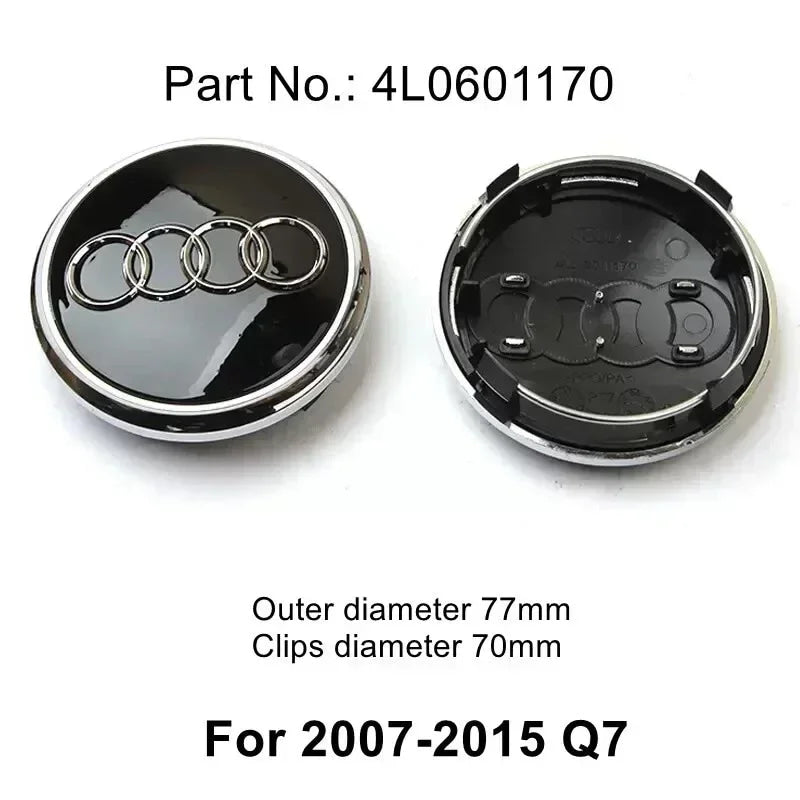 4pcs AUDI 60/61/68/69/77MM/135MM Car Wheel Center Hup Cap Cover for A6L A7 A8 A3 A4 A5 A6 S3 S4 Q3 Q5 Q5L Q7 RS3 RS4 RS5 RS6 TT