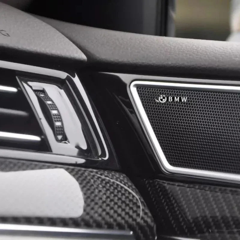 4Pcs Aluminum 3D Speaker Audio Emblem Sticker Decals For BMW M 3 4 5 7‑Series F10 F30 G20 G22 G23 G26 G30 G32 X1