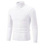 Nuevo suéter de cuello alto para hombre, jersey de Color sólido, tejido cálido, informal, sudadera de cuello alto, Tops de lana para hombre para invierno al aire libre