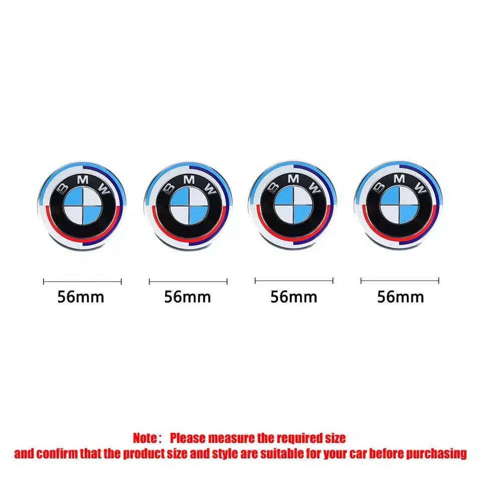 4Pcs 56/68mm Wheel Center Caps Emblem Badge For BMW 50th Anniversary E90 E60 F10 F20 G20 G30 E53 E85 E70 E84 F48 1/3/5/7 Series