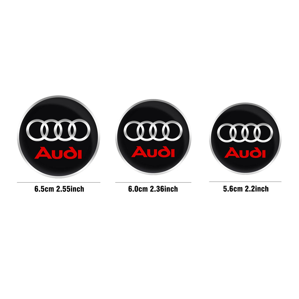56/60/65MM Car Wheel Hub Caps Auto Emblem Tyre Center Covers Accessories For Audi A1 A2 A3 A4 A5 A6 A7 A8 Quyttro Sline RS Q2 Q3