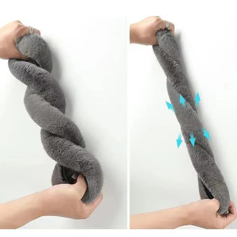 SEAMETAL Winter Warm Steering Wheel Cover Soft Plush Steer Cover Flexible Anti Slip Full-Wrapped Steering Protector for 37-39cm