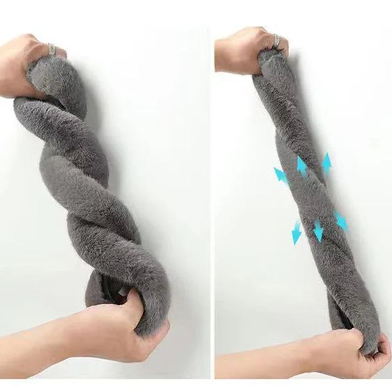 SEAMETAL Winter Warm Steering Wheel Cover Soft Plush Steer Cover Flexible Anti Slip Full-Wrapped Steering Protector for 37-39cm