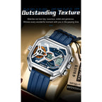 POEDAGAR Top Luxury Men Clock LED Calendar Week Luminous Man Wristwatch Electronic Rectangle Silicone Strap Quartz Men's Watches