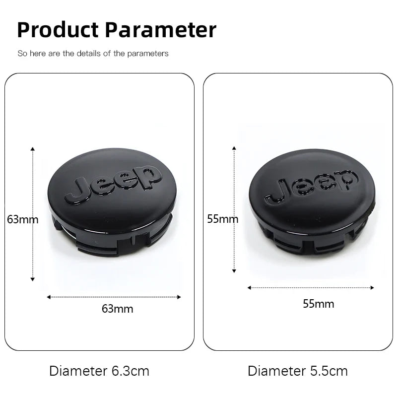 Car Tire Center Cap 63mm/55mm For Jeep Renegade Compass Grand Cherokee Wrangler jk Gladiator Patriot Liberty Commander Trailhawk