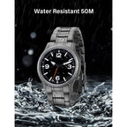 BERNY Full Titanium Watches for Men Super Luminous Sapphire Sports Field Quartz Men's Watch VH31 Wristwatch 5ATM Easy Read