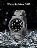 BERNY Full Titanium Watches for Men Super Luminous Sapphire Sports Field Quartz Men's Watch VH31 Wristwatch 5ATM Easy Read