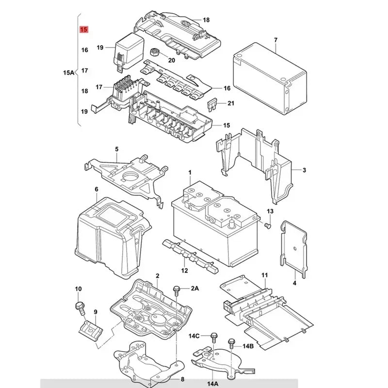 SCJYRXS 6R0937550A Battery Circuit Fuse Box For VW Jetta MK6 Polo Sangtana Skoda Octavia Rapid Fabia 6R0937548E