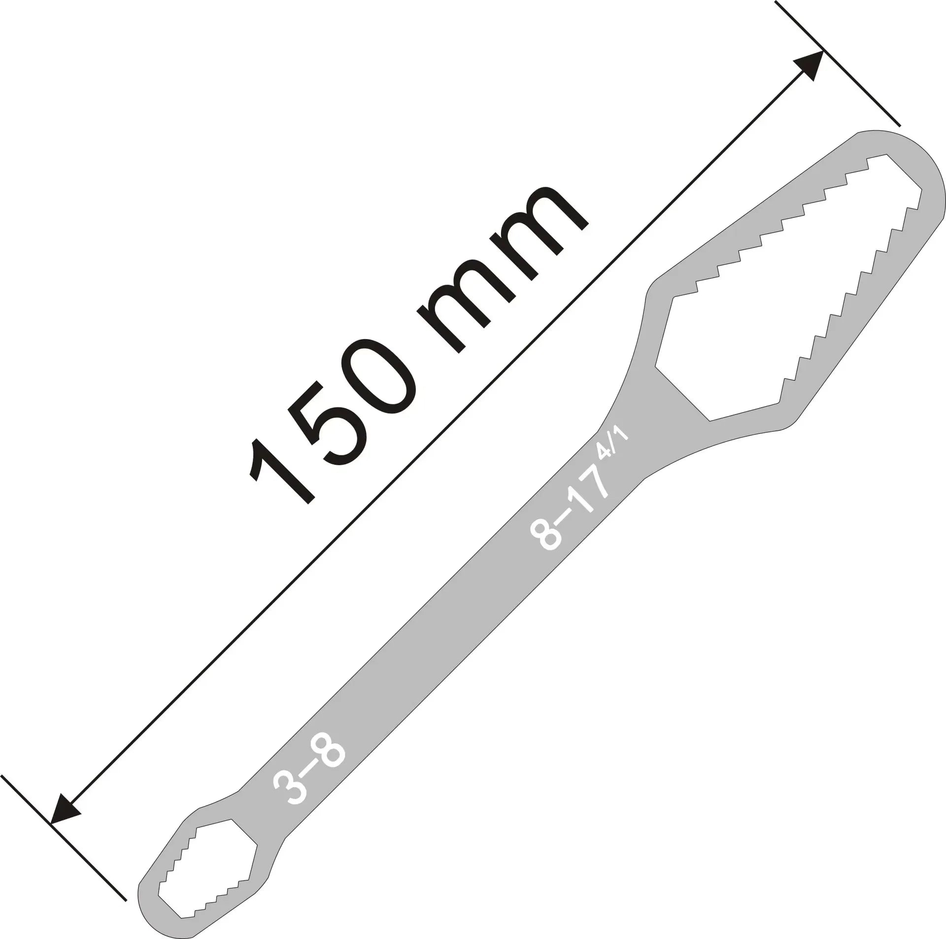 Llave Torx Universal de 3-17mm, tablero de llave de gafas ajustable autoajustable, llave Torx de doble cabezal, herramientas manuales para fábrica