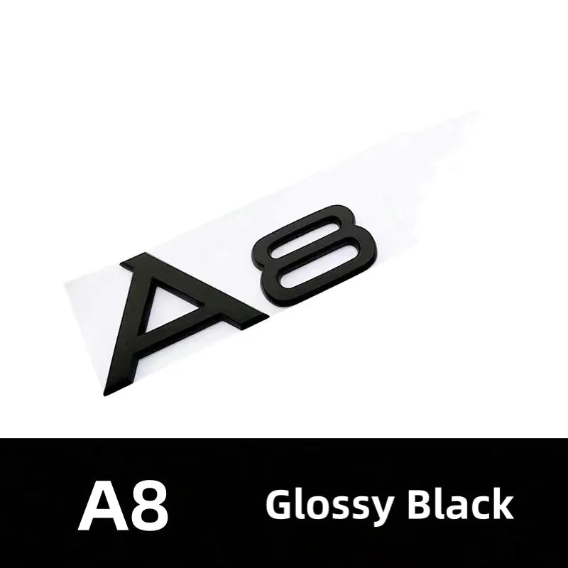 Car Rear Trunk Emblem Sticker For Audi A3 A4 A5 A6 A7 A8 Q3 Q5 Q7 Original Size Quarrto Sline Emblem ABS Black Refit Accessories