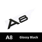 Car Rear Trunk Emblem Sticker For Audi A3 A4 A5 A6 A7 A8 Q3 Q5 Q7 Original Size Quarrto Sline Emblem ABS Black Refit Accessories