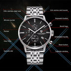 Pagani Design Fashion Luxury Men's Quartz Chronograph Watch Japan VK67 Movement Leather Strap Large Calendar PD-2720K reloj