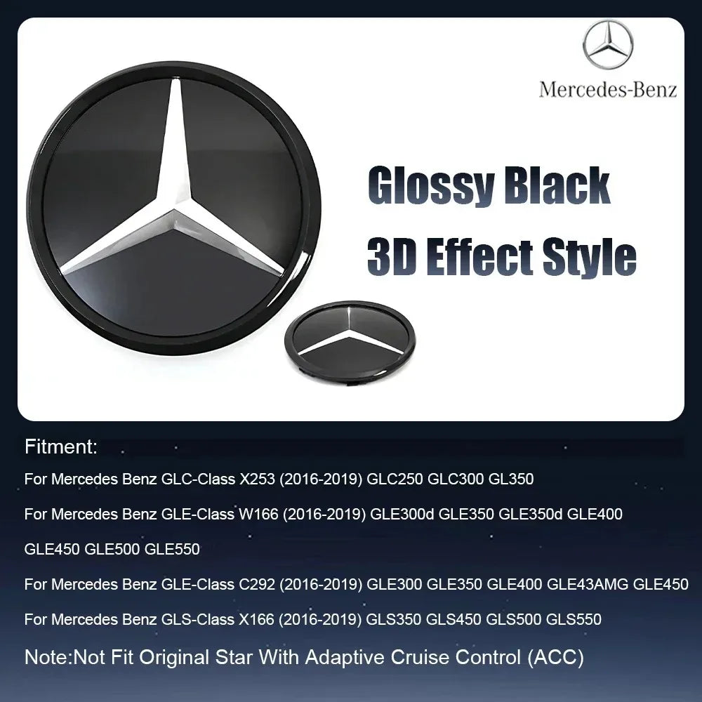 Front Grill Star Emblem  Logo Badge For Mercedes BenzX253 GLE GLC GLS W166 C292 X166 2016-2019