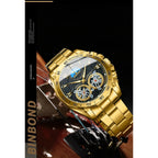 BINBOND Luxury Men Quartz Watches Fashion Concept Decorative Dial Casual Military Sports Wristwatch Waterproof Men's Clock