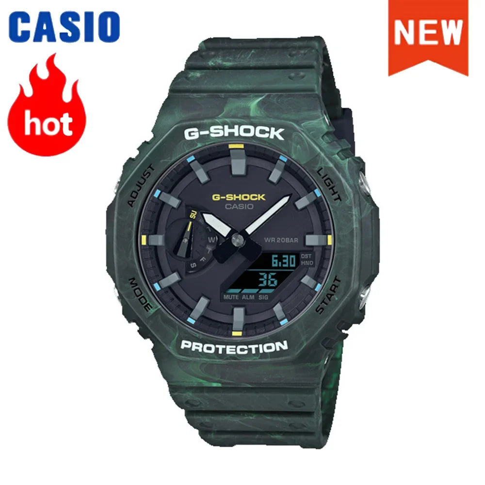 2026 vip Casio GA-2100 men's watch series G-SHOCK small steel cannon series genuine black gold waterproof sports couple watch