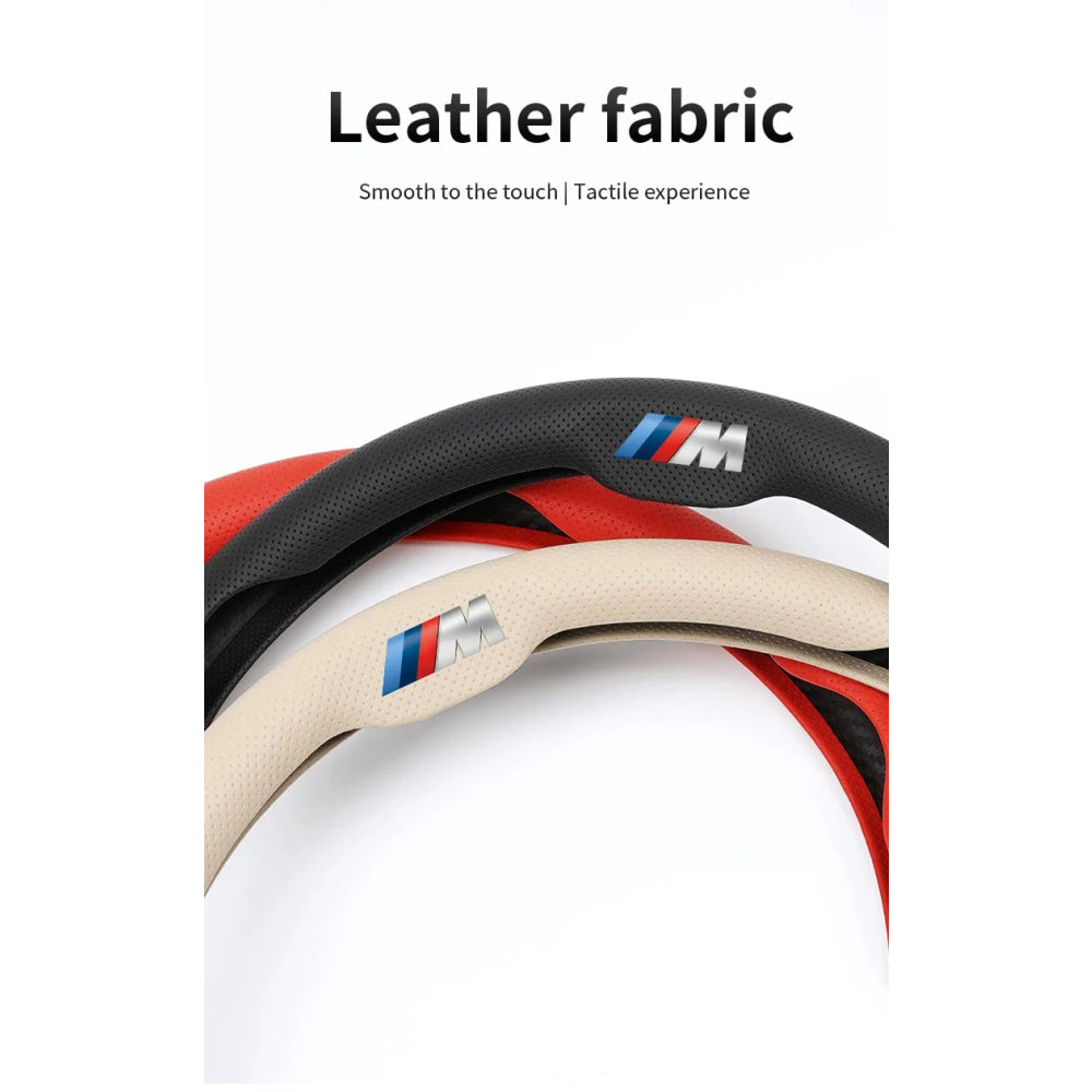 Perforated Breathable Leather Car Steering Wheel Cover Accessories For BMW E90 G80 M3 G30 M5 F82 F83 F20 F21 G42 F95 F96 G06 G07