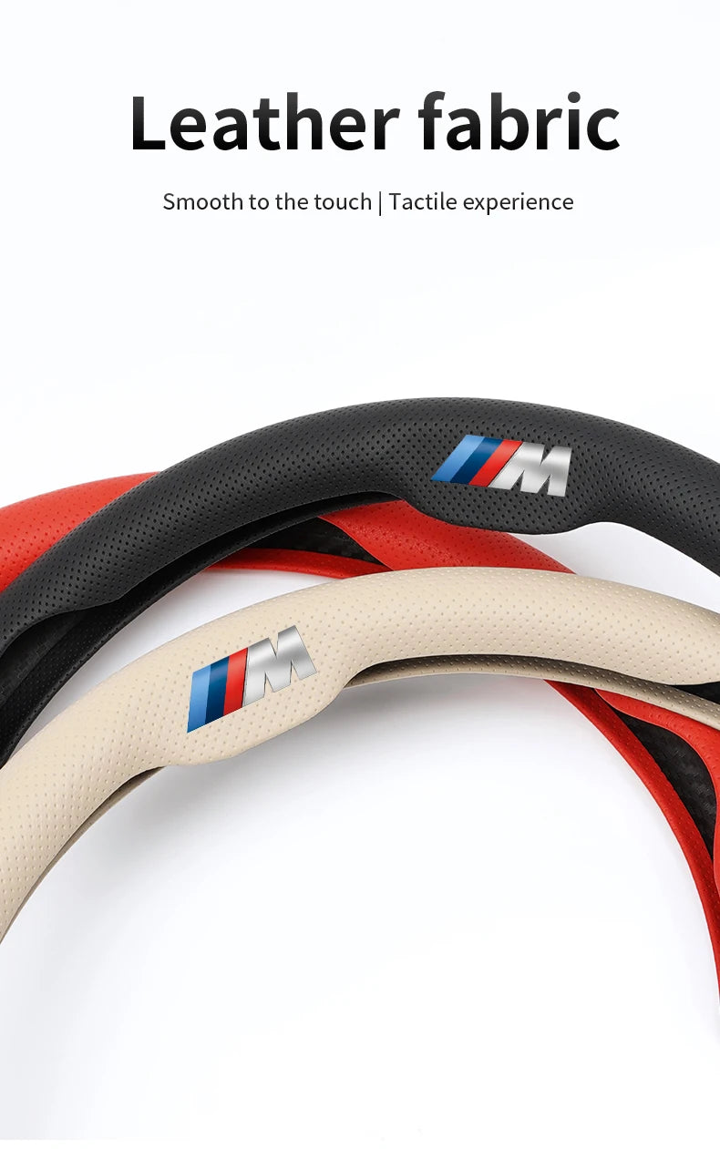 Perforated Breathable Leather Car Steering Wheel Cover Accessories For BMW E90 G80 M3 G30 M5 F82 F83 F20 F21 G42 F95 F96 G06 G07