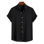 100% Cotton Linen Shirt Men Summer Short Sleeve Male T-shirts Breathable Tops Tee White Clothing Casual Fashion Shirts For Men