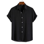 100% Cotton Linen Shirt Men Summer Short Sleeve Male T-shirts Breathable Tops Tee White Clothing Casual Fashion Shirts For Men