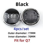 For Audi 60/61/68/69/77MM 4pcs Car Wheel Center Hup Cap Cover A4 A6L A7 A8 A3 A5 A6 S3 S4 Q3 Q5 Q5L Q7 Modification