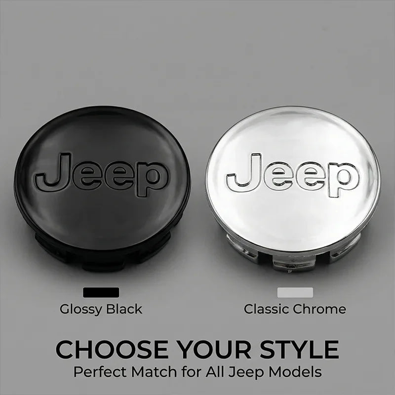 4Pcs/set Anti-Rust Snap-On Wheel Center Hub Caps Center Covers for Jeep Renegade Compass Wrangler JK Patriot Grand Cherokee SRT