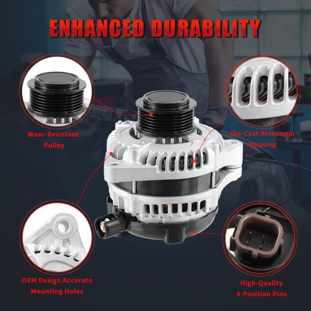 OE#104210-1240 12V 130A 6PK Alternator For Honda Accord Pilot Odyssey 3.5L V6 2011-2015
