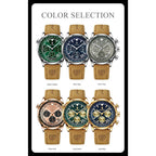POEDAGAR Luxury Man Watch Quartz Waterproof Luminous Date Chronograph Leather Men Wristwatch Military Sports Men's Watches Reloj