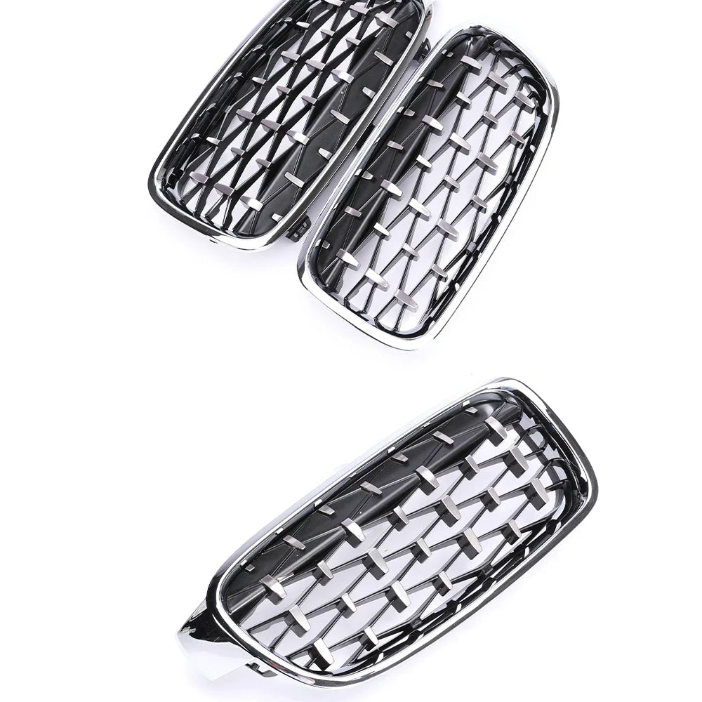 Kidney Front Racing Grille Chrome Black Silver Points Diamond Style Grill For BMW 3 Series F30 F31 2012-2019 320i 328i 330i 340i