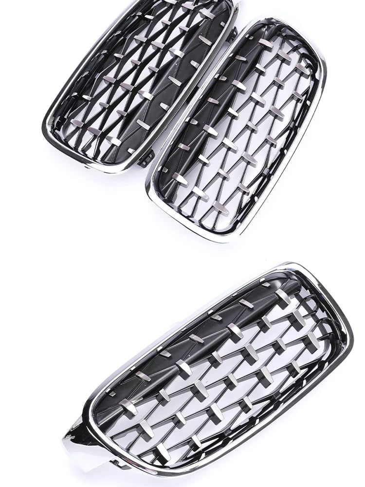 Kidney Front Racing Grille Chrome Black Silver Points Diamond Style Grill For BMW 3 Series F30 F31 2012-2019 320i 328i 330i 340i