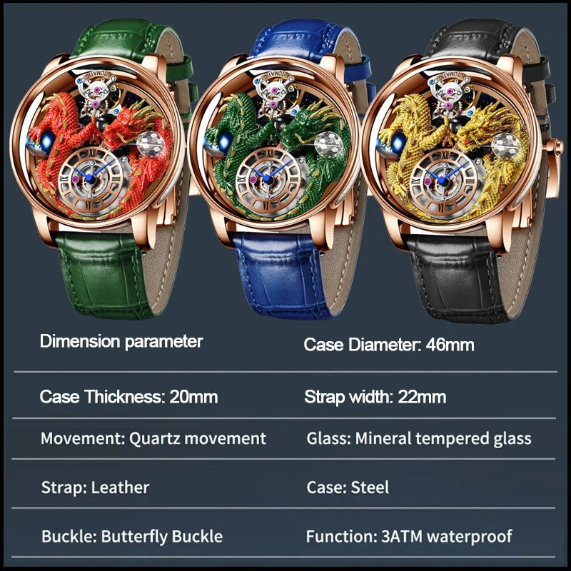 PINDU Design 2025 NEW Men Watch Diamond TourbillionTop Brand Luxury Astronomia Quartz Watch Men sapphire glass waterproof Watch