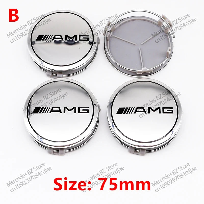 4pcs 56mm 75mm Car Wheel Center Hub Caps Cover Auto Accessories Mercedes Benz Amg C180 C200 C260 W108 W124 W126 W140 W168 W176