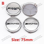 4pcs 56mm 75mm Car Wheel Center Hub Caps Cover Auto Accessories Mercedes Benz Amg C180 C200 C260 W108 W124 W126 W140 W168 W176