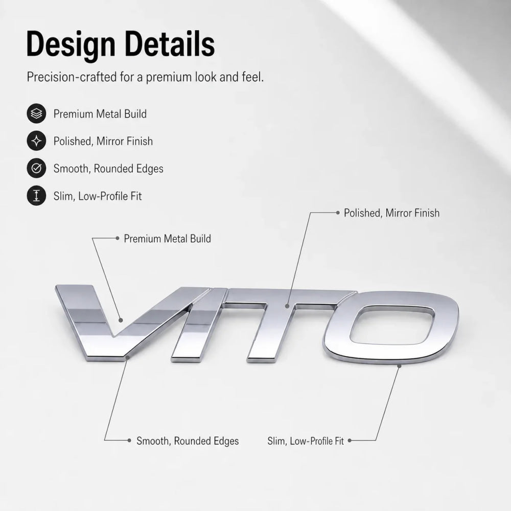For Fujian Benz Mercedes Benz VITO 3D Metal Rear Trunk Emblem Badge Sticker Tailgate Body Letter Logo Decal Trim Car Accessory