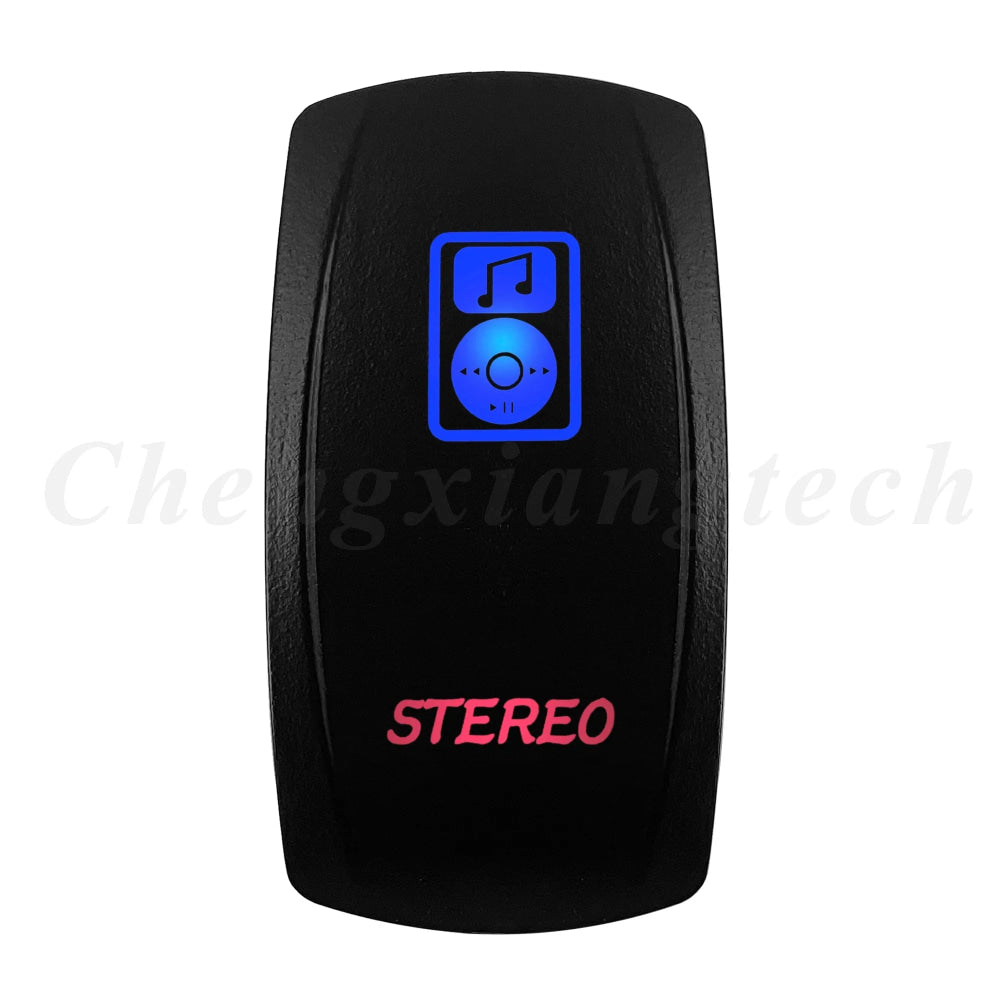 Waterproof 5 Pins SPST On/Off Rocker Switch Blue & Red Led 20A/12V 10A/24V Toggle Switch GPS for Cars,Trucks, RVs, Boats