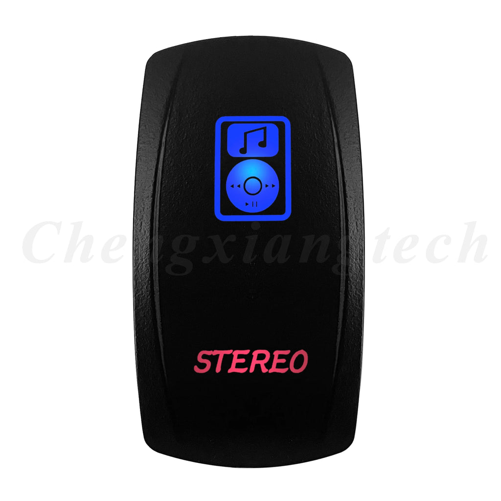 Waterproof 5 Pins SPST On/Off Rocker Switch Blue & Red Led 20A/12V 10A/24V Toggle Switch GPS for Cars,Trucks, RVs, Boats