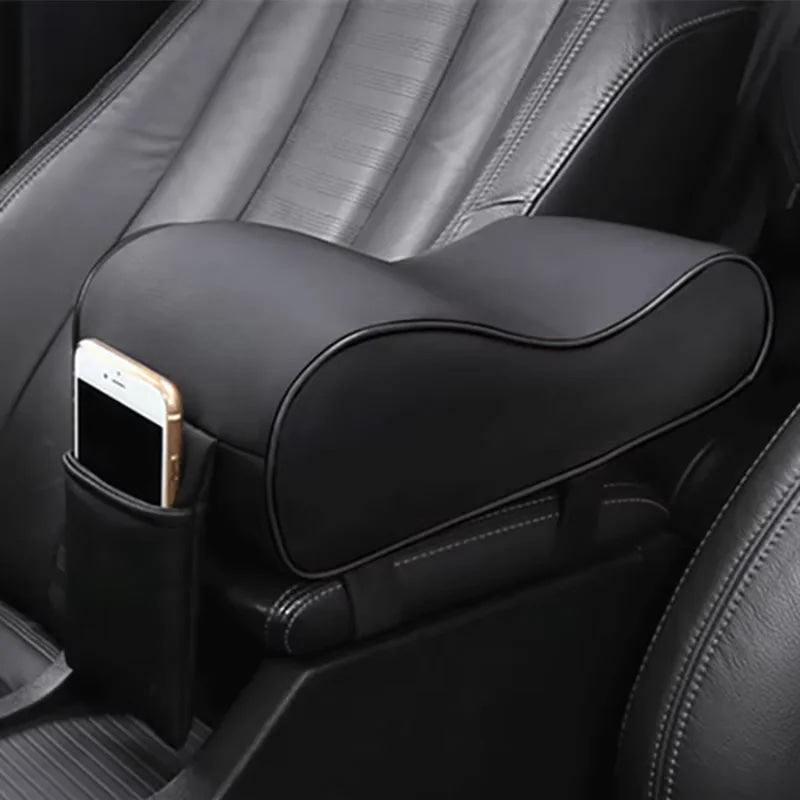 Almohadilla para reposabrazos de coche, cojín de protección de consola Central de cuero para coche, caja de almacenamiento de reposabrazos de espuma viscoelástica gruesa con bolsillo
