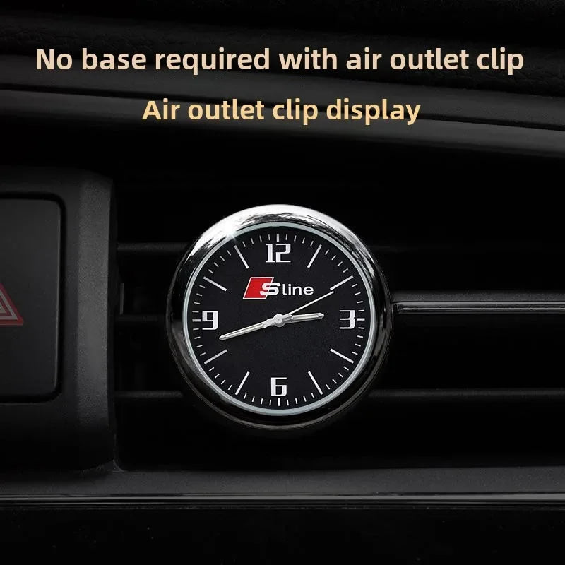 1pc Car Mini Clock Quartz Clock  Night For Audi  Sline A3 A4 A5 A6 A6L A7 A8 Q3 Q5 Q7 S3 S4 S5 RS3 Sticker