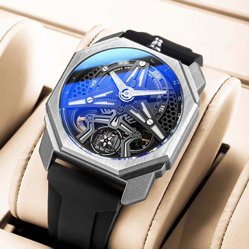 PAGANI DESIGNS Reloj mecánico para hombre, relojes deportivos automáticos de lujo para hombre, Reloj de pulsera resistente al agua de acero inoxidable, Relojes