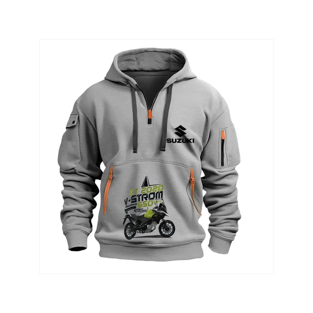 Suzuki Men's Hoodie Outdoor Motorcycle Riding Suit: Soft, Comfortable, Breathable, Stylish Autumn/Winter Style