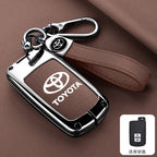 Leather Car Key Case Cover Protective Shell For Toyota Auris Camry RAV4 Avalon Yaris Verso 2012 2013 2014 2015 2016 2017 2018